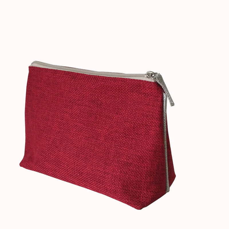Linen Makeup Cosmetic Pouch with Zipper