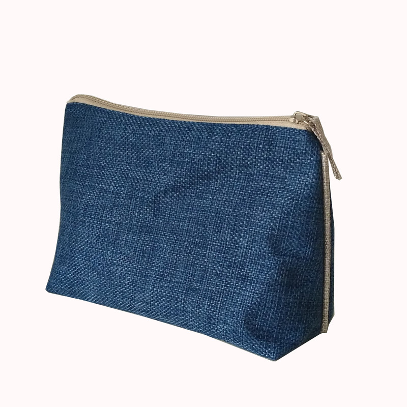 Linen Makeup Cosmetic Pouch with Zipper