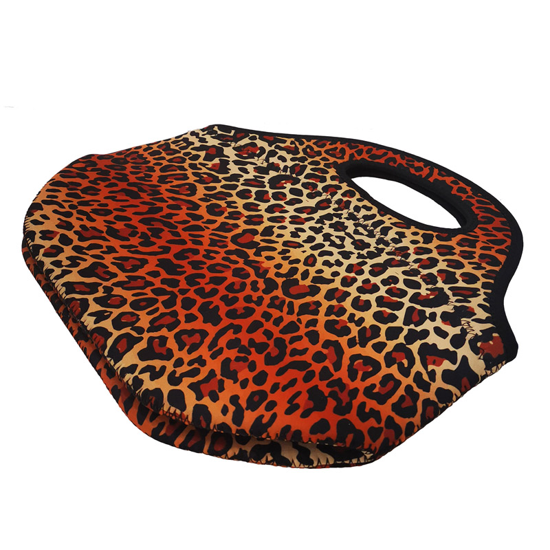 Neoprene Lunch Cooler Bag With Overal Lepard Print