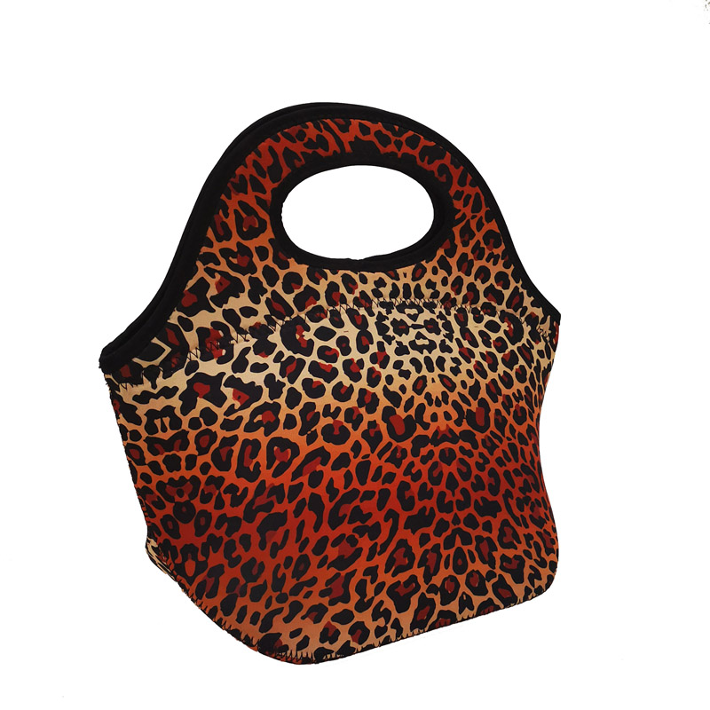 Neoprene Lunch Cooler Bag With Overal Lepard Print