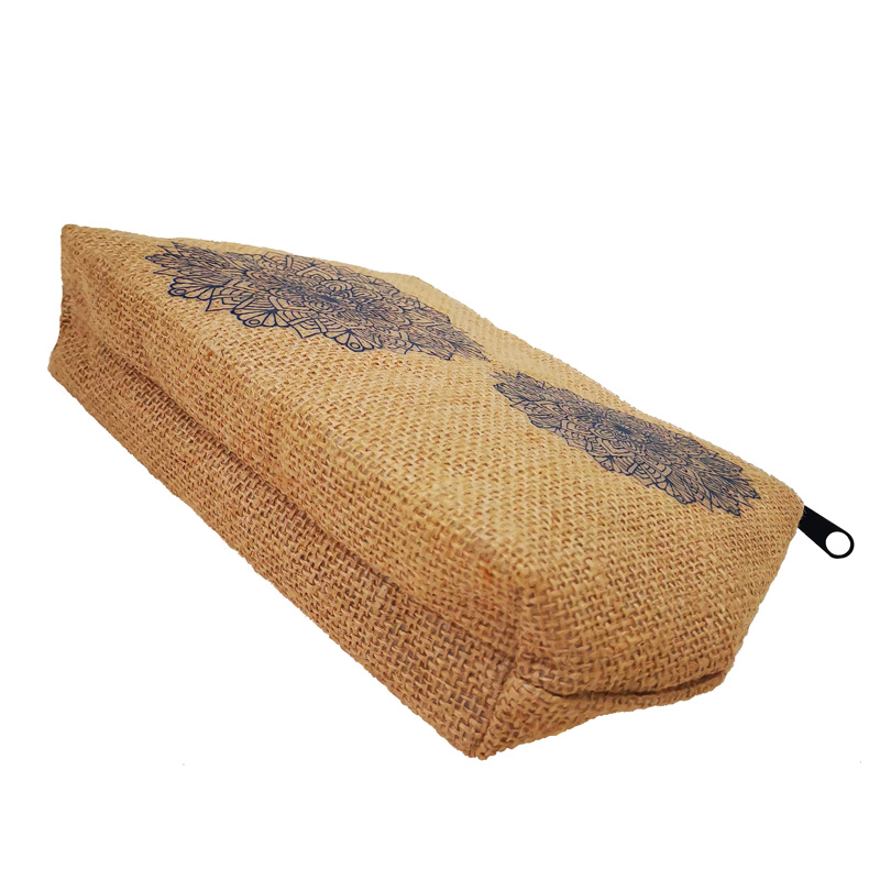 Natural Jute Cosmetic Bag with Print