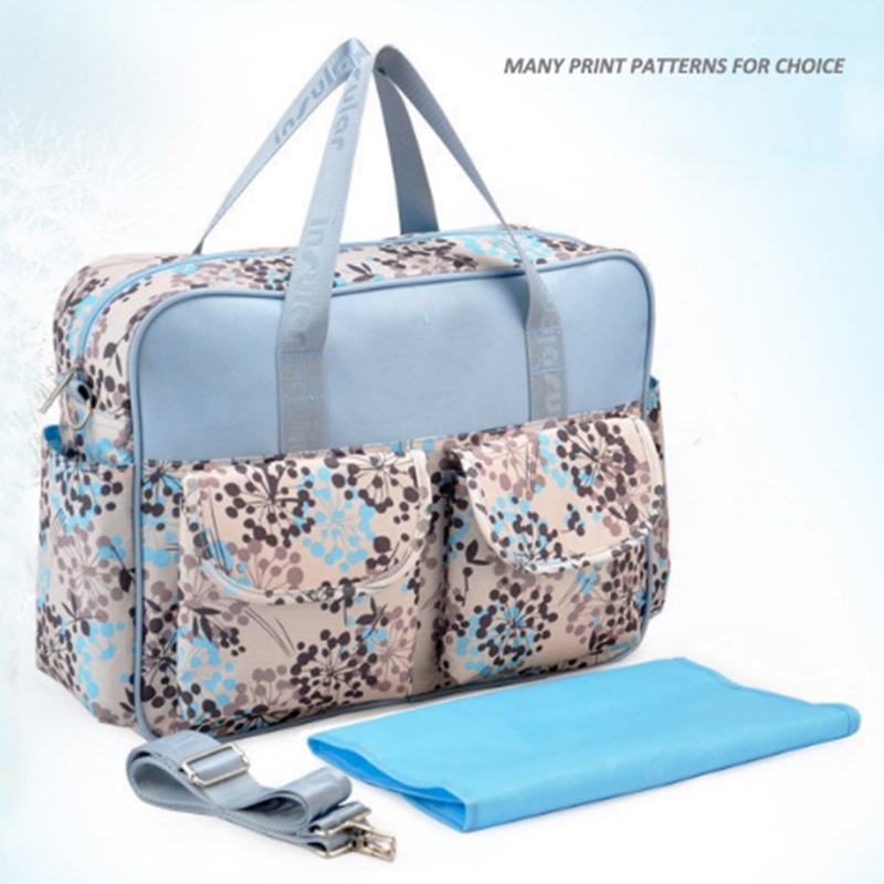 full print microfiber mummy diaper bag