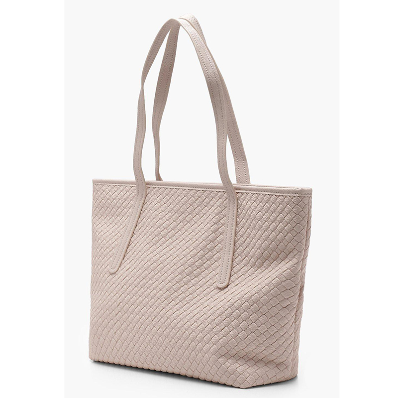 Woven Effect Pu Tote Bag