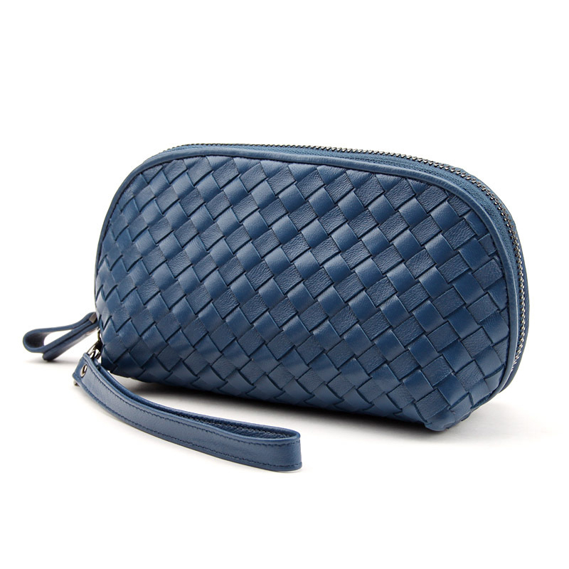 Braided PU Leather cosmetic bag