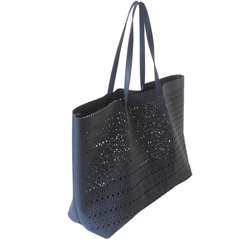 Big compartment perforated pu tote bag