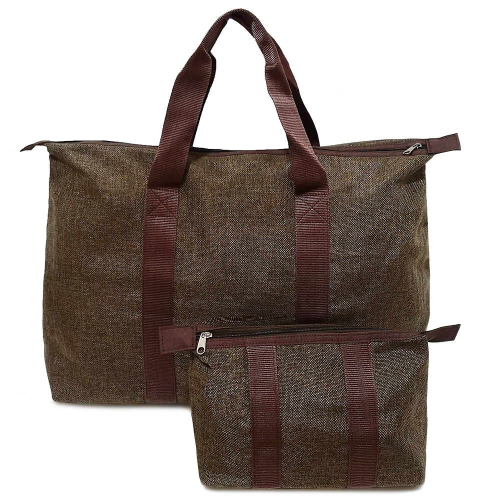 Big capacity weekender bag with cosmetic bag