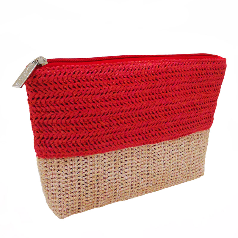 Straw Zipper Cosmetic Bag