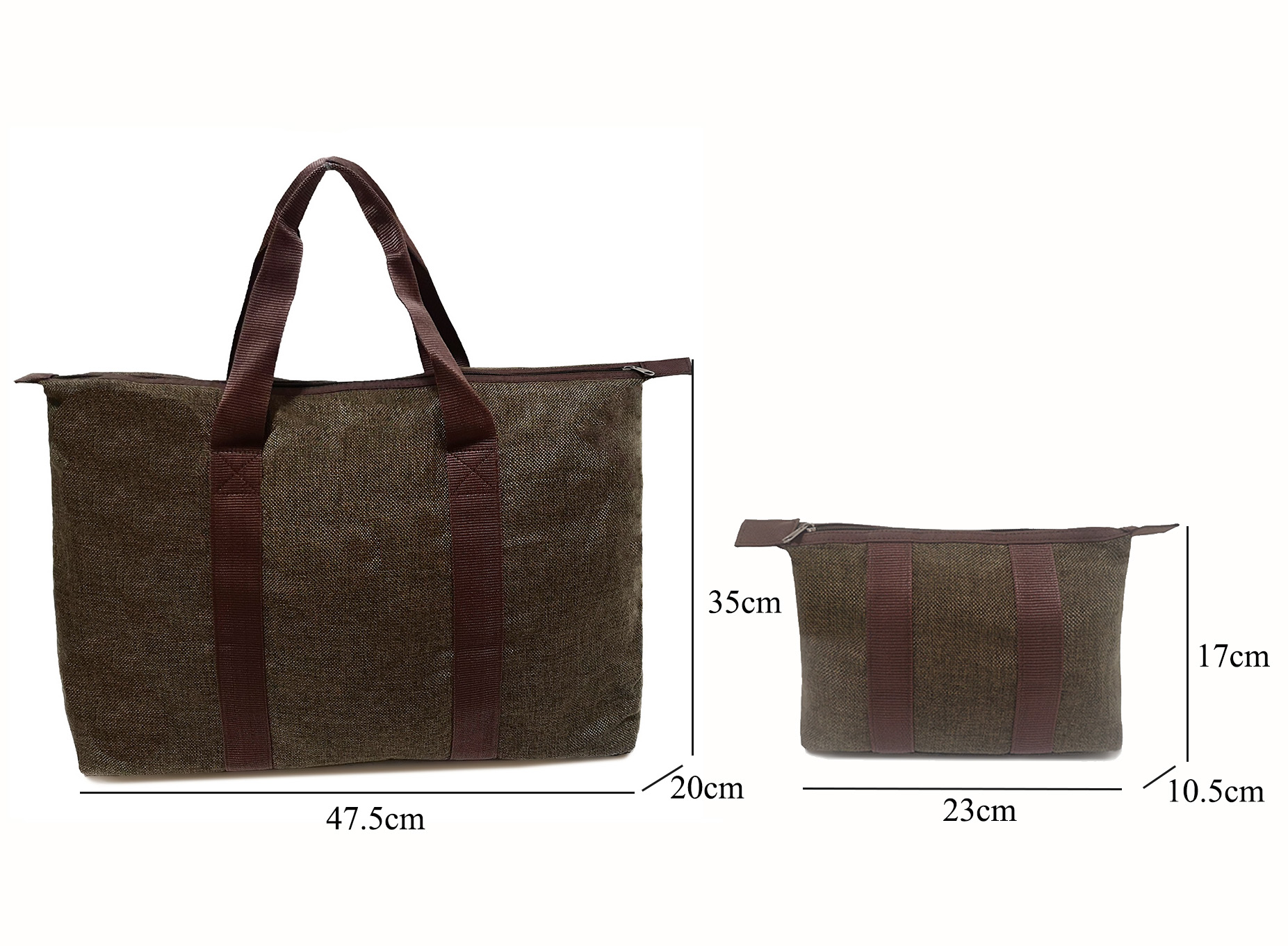 Big capacity weekender bag with cosmetic bag