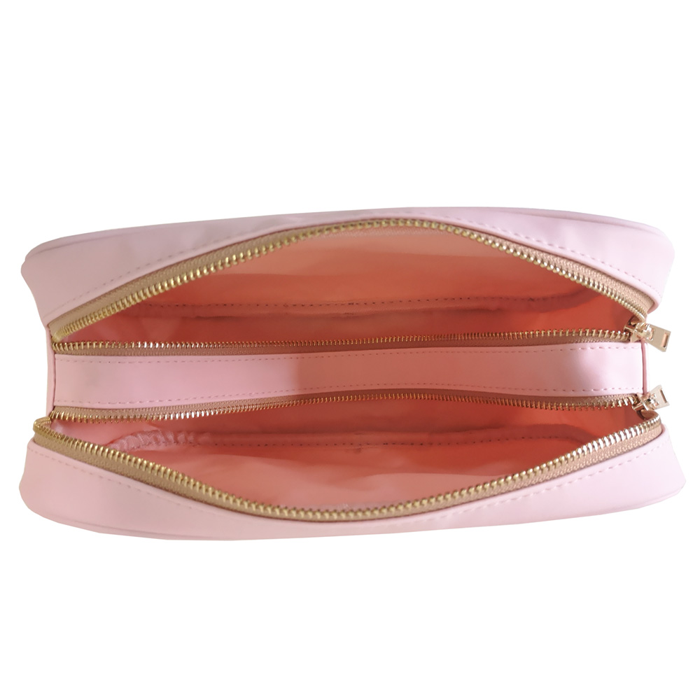 two compartment women travel cosmetic bag