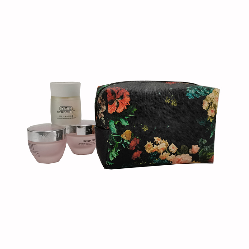 Floral print cosmetic bag