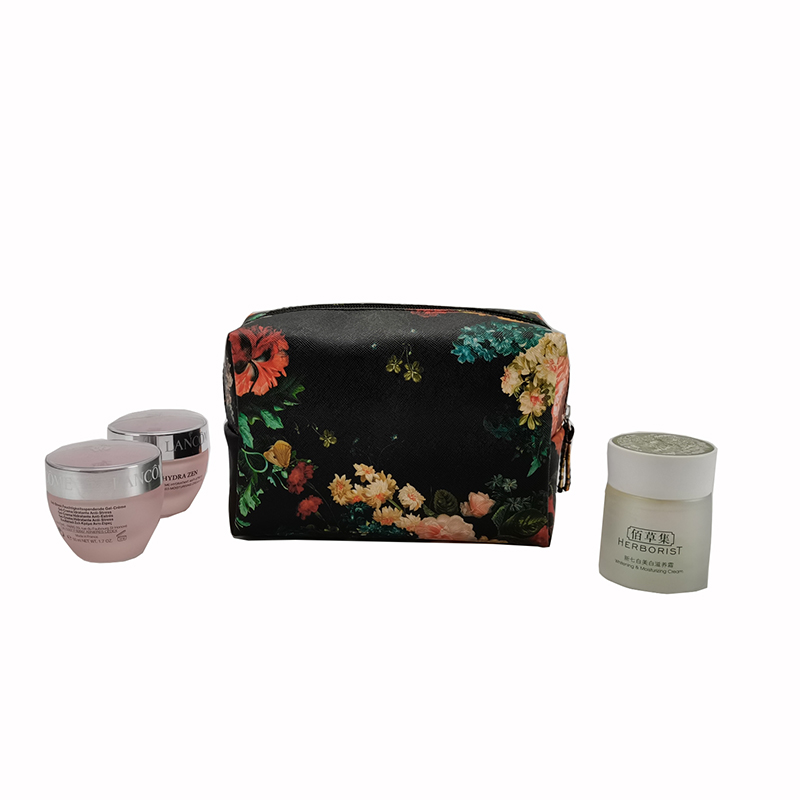 Floral print cosmetic bag