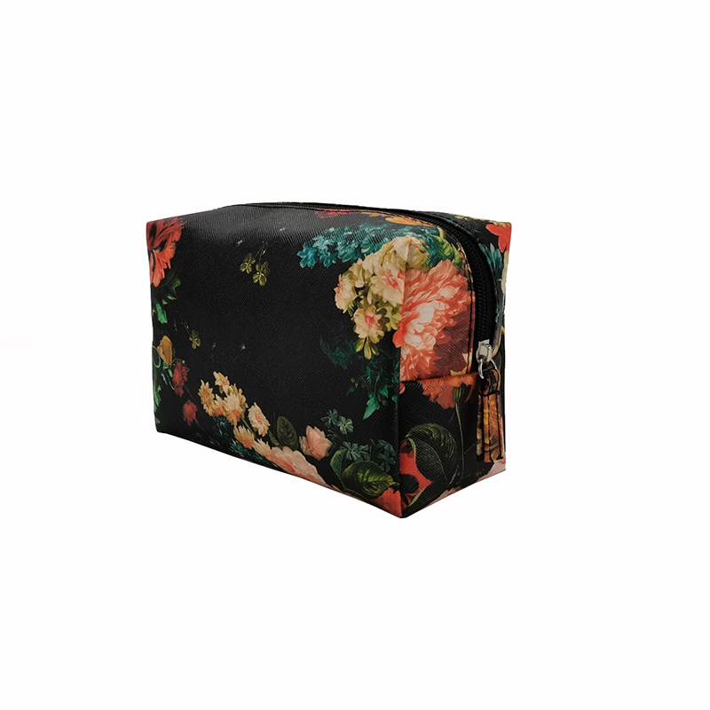 Floral print cosmetic bag