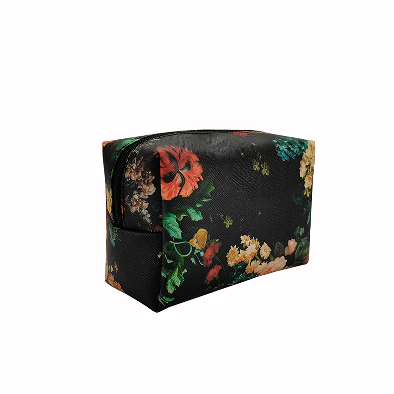 Floral print cosmetic bag