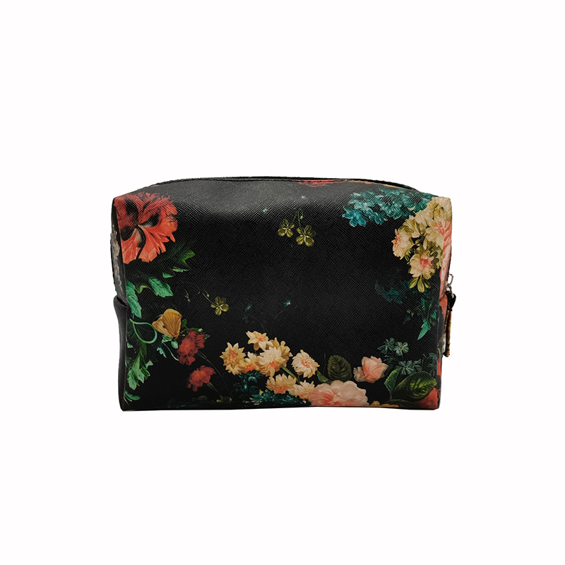 Floral print cosmetic bag