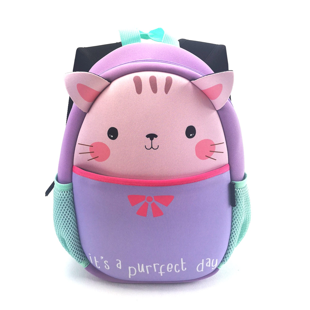 New design 3D animal printing neoprene kids backpack