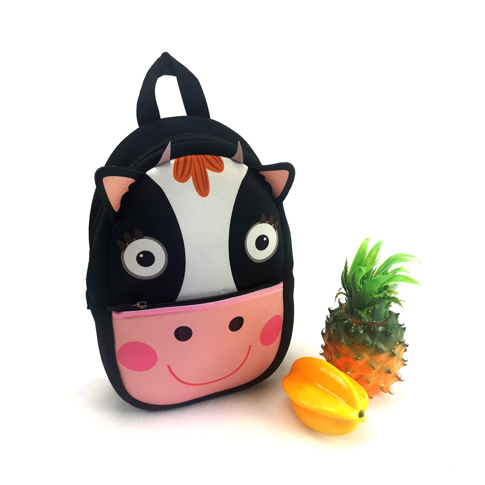 Cute 3D Animal Print Pattern Children Kids Cartoon Backpack Kindergarten School Neoprene Bag