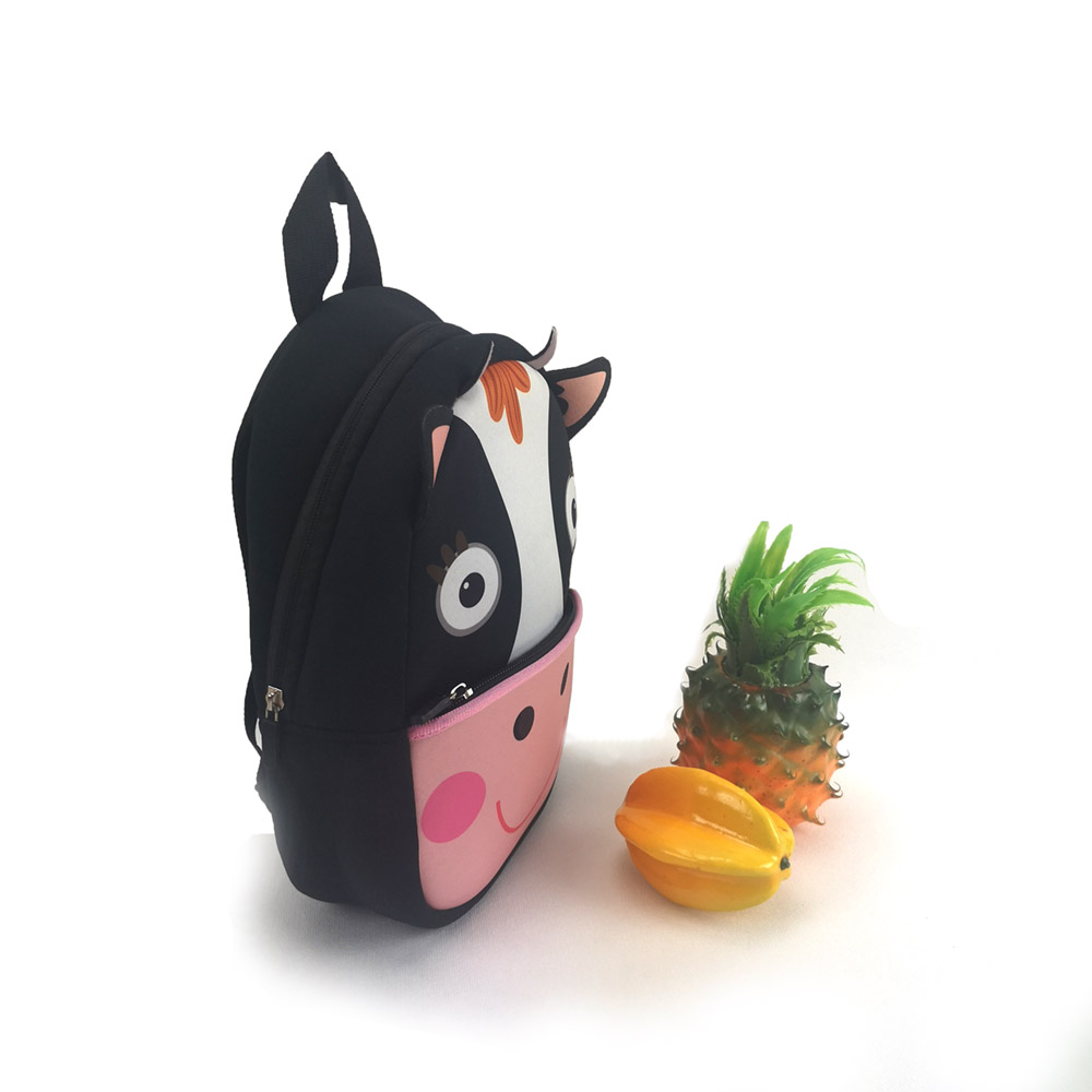 Cute 3D Animal Print Pattern Children Kids Cartoon Backpack Kindergarten School Neoprene Bag