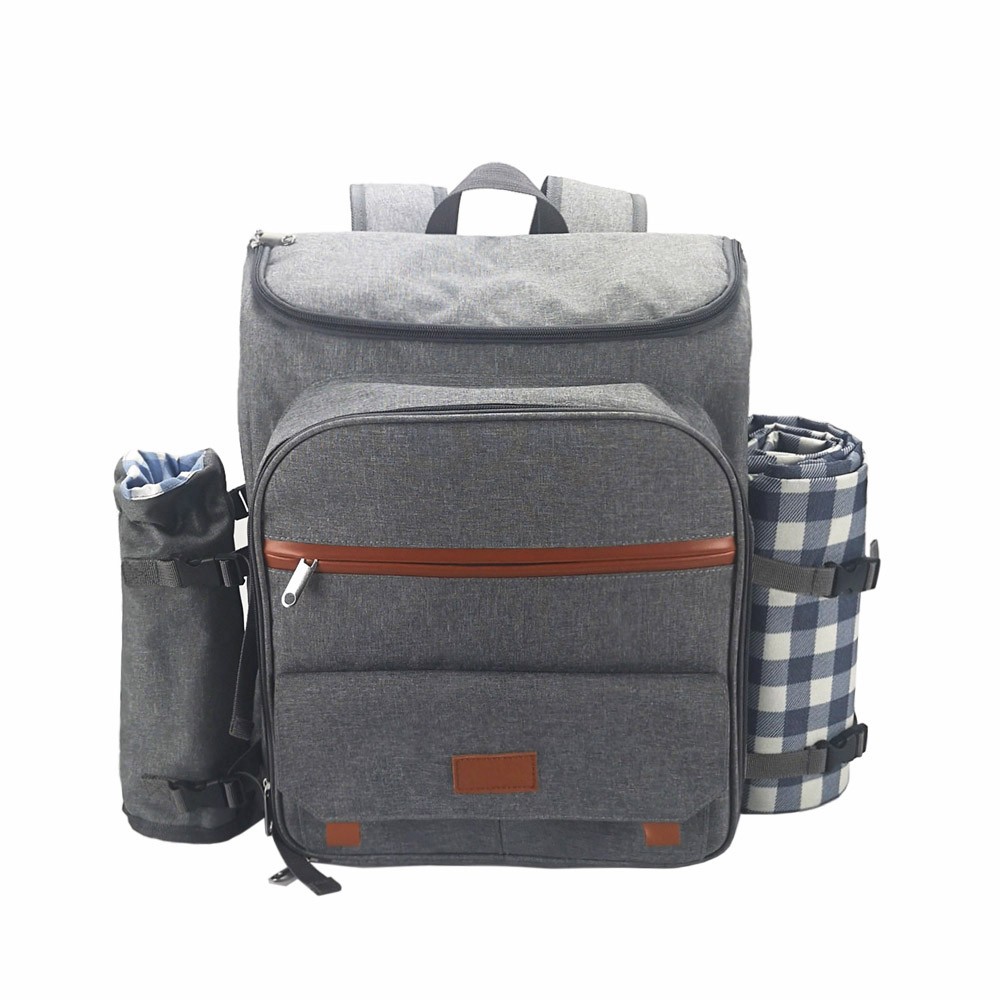 4 person cooler picnic backpack with tablewares