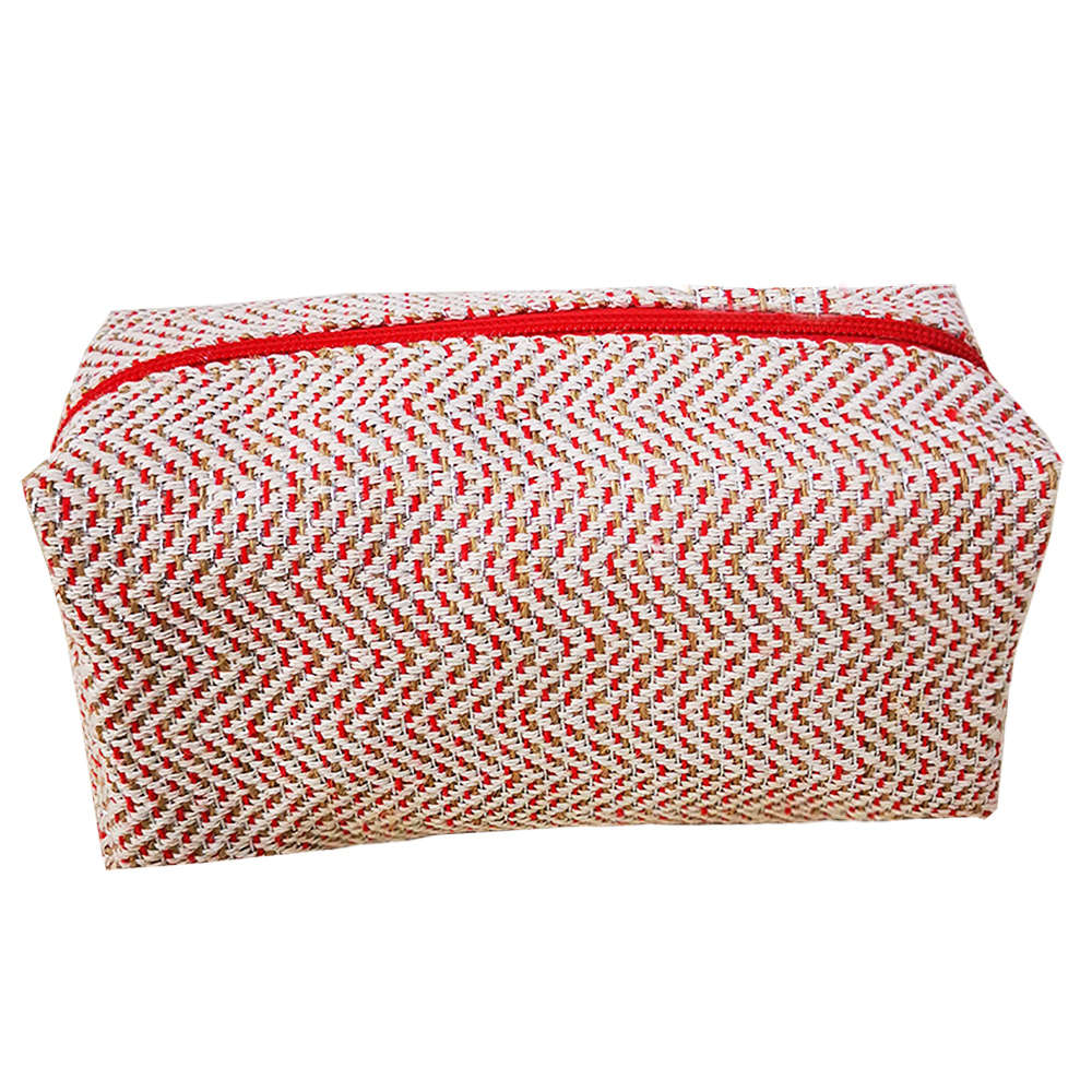 Jute cotton Zipper Cosmetic Make Up Bag