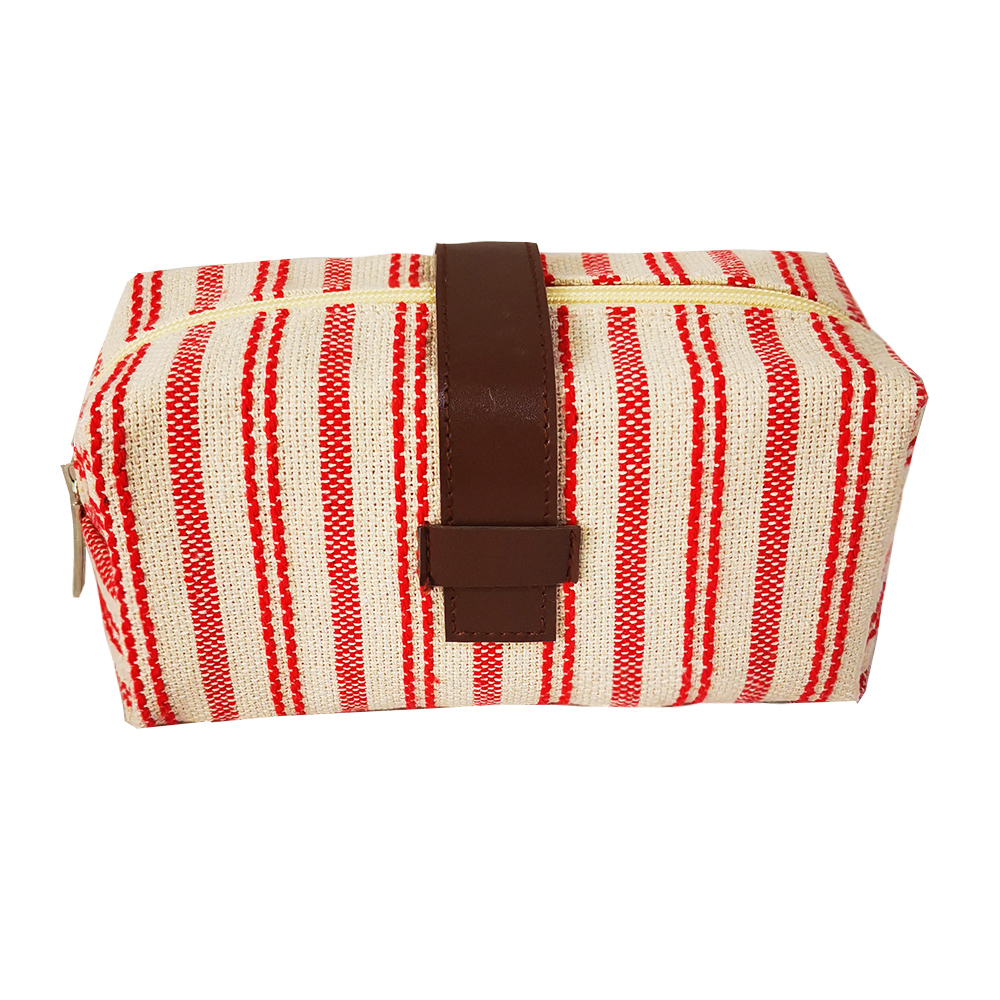 Jute cotton Zipper Cosmetic Make Up Bag