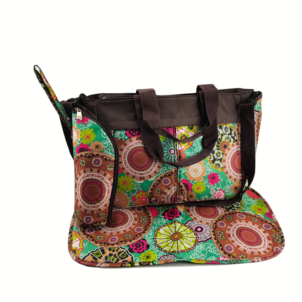 full print mummy diaper bag