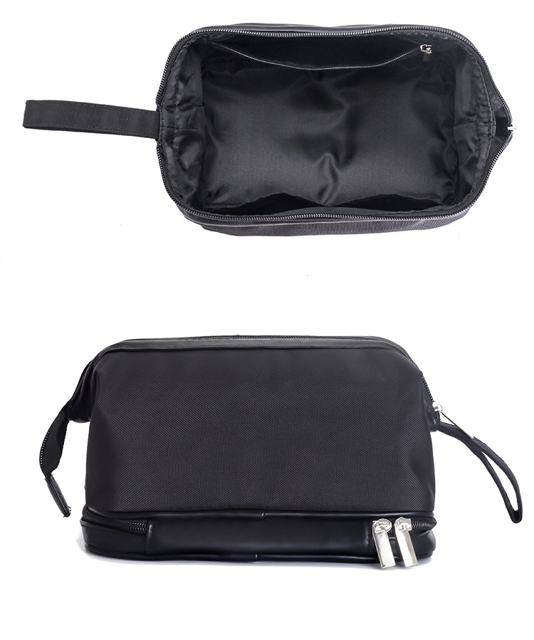 two compartment toiletry cosmetic bag