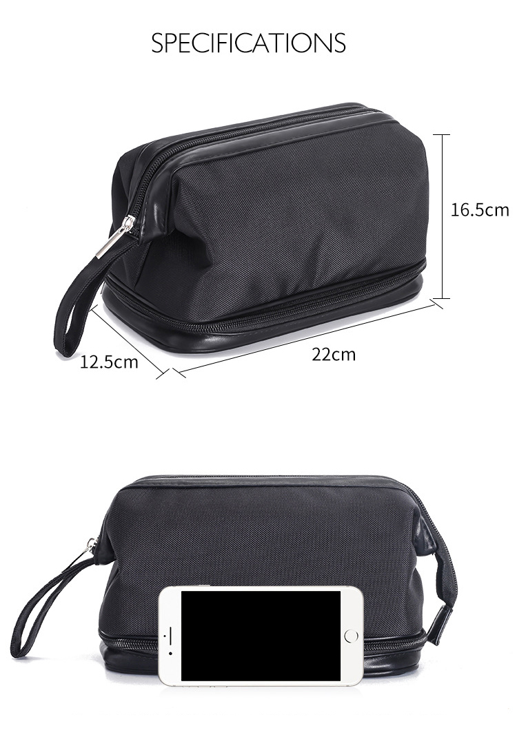 two compartment toiletry cosmetic bag