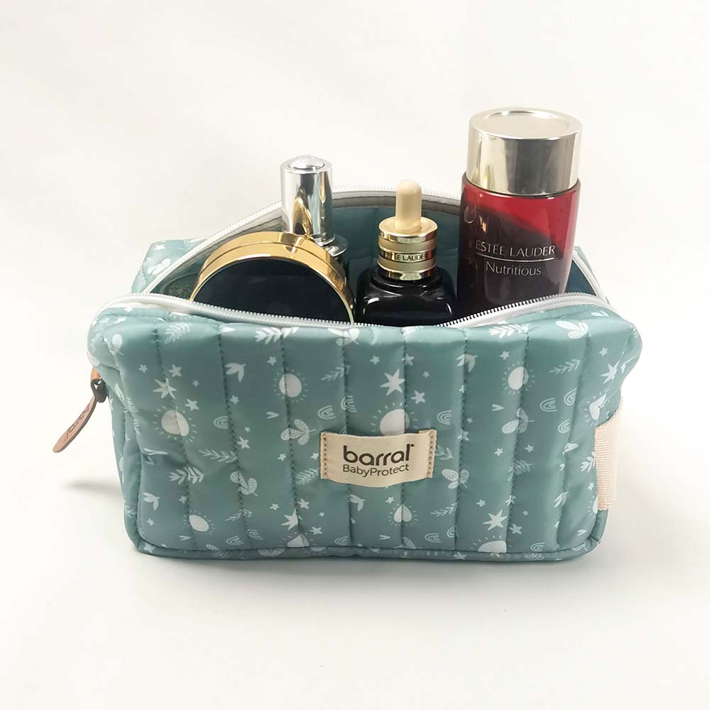 quilted Zipper Cosmetic Make Up Bag