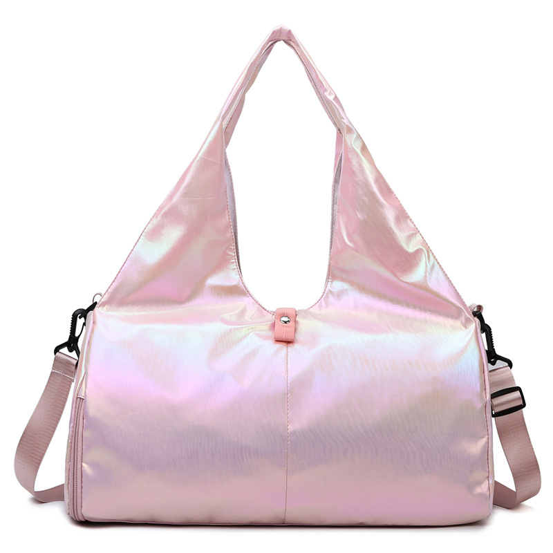 women shiny tote sports bag