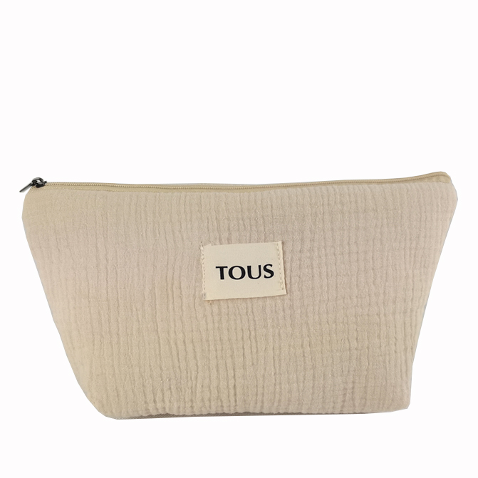 Custom soft gauze cosmetic bag ladies nature make up bag
