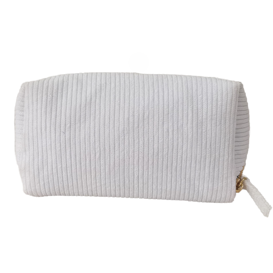 wholesale women white corduroy cosmetic bag