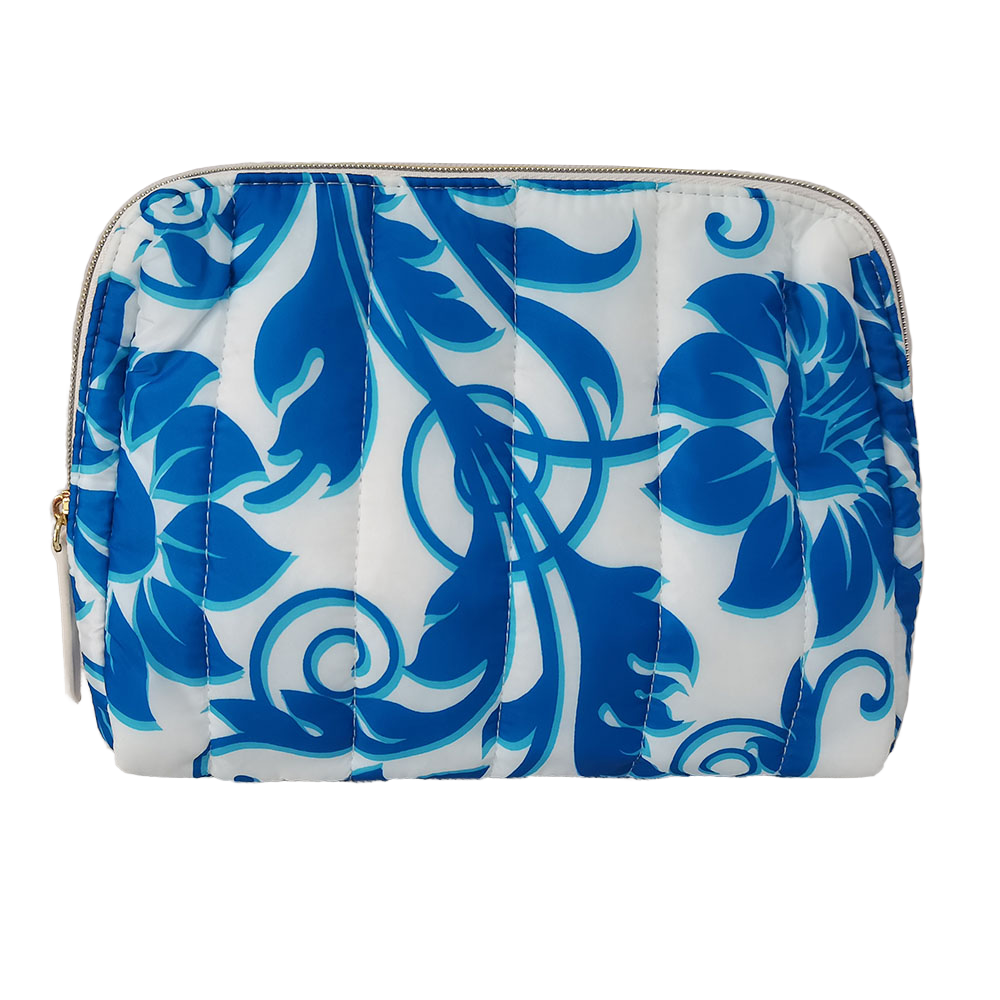 manufacture custom printed quilted cosmetic bag