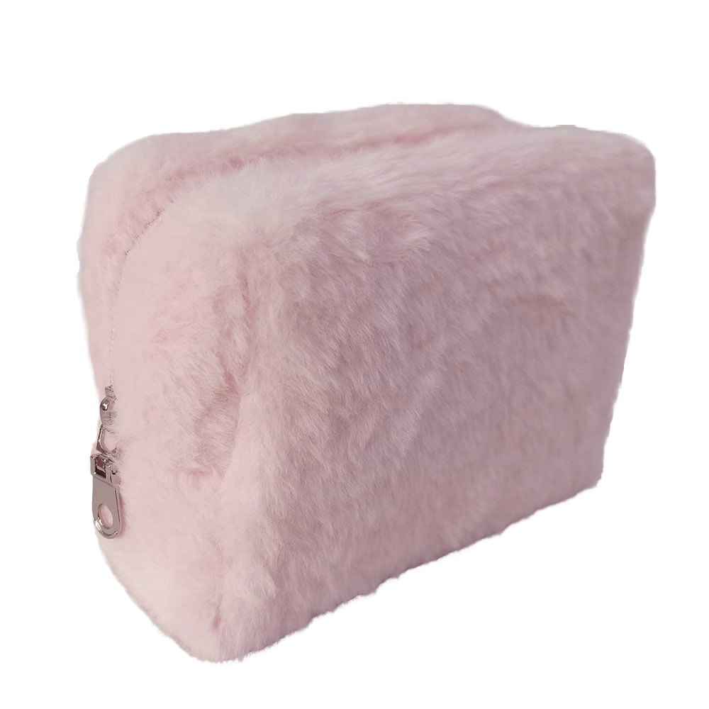 manufacture pink Fleece cosmetic bag