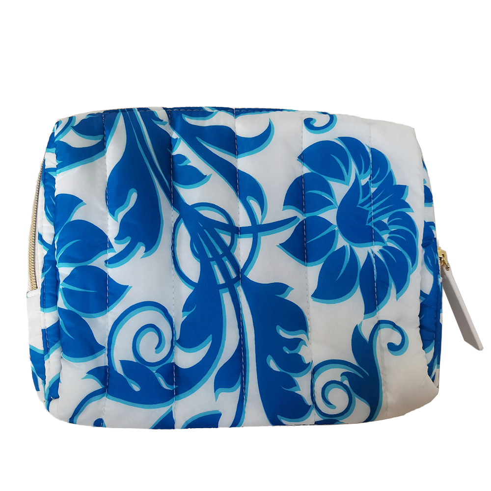 manufacture custom printed quilted cosmetic bag