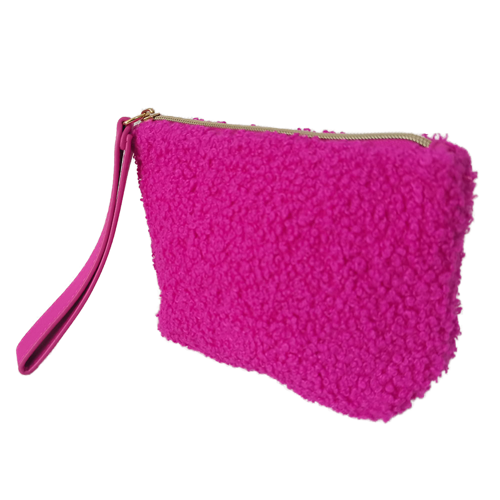 manufacture Teddy fleece makeup zipper pouch