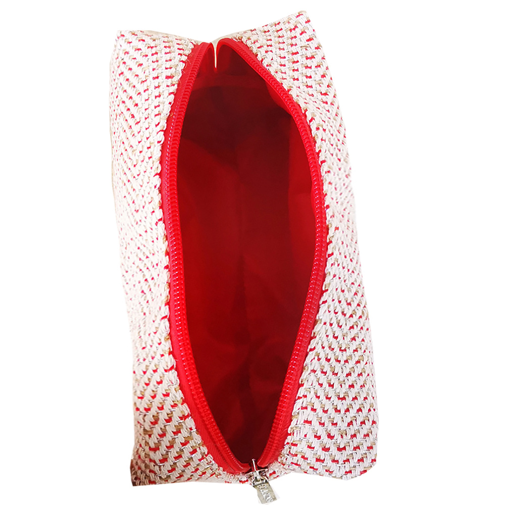 Jute cotton Zipper Cosmetic Make Up Bag